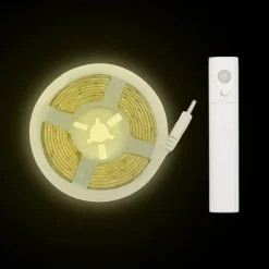 Ruban à piles 2M 30LED/m avec détecteur, 3000k - SILAMP