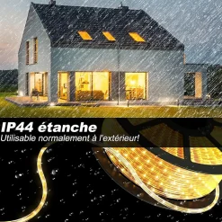 Ruban a Led Lumineux Flexible 720 Leds Puissance 37W Tension 220 240V Duree Nominale 50000 Heures Applications Beige 20M