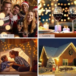 Ruban a Led Lumineux Flexible 1080 Leds Puissance 55W Tension 220 240V Duree Nominale 50000 Heures Beige 30M