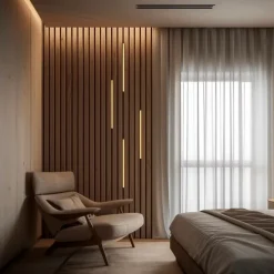 Ruban de lumière LED chaude LattesLED set de 4x50 cm avec profils en aluminium pour panneaux muraux acoustiques, Nordic Acoustics