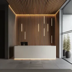 Ruban de lumière LED chaude LattesLED set de 4x50 cm avec profils en aluminium pour panneaux muraux acoustiques, Nordic Acoustics