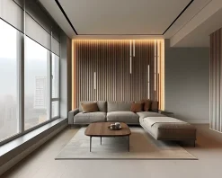 Ruban de lumière LED chaude LattesLED set de 4x50 cm avec profils en aluminium pour panneaux muraux acoustiques, Nordic Acoustics