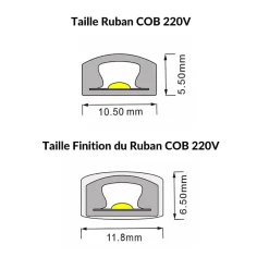 Ruban LED COB 220V AC Recoupable 20M IP65 432LED/m - Blanc Chaud 2300K - 3500K - SILAMP