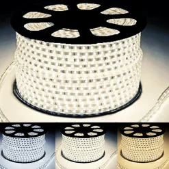 Ruban LED Fin 50M 220V Recoupable 20cm IP65 2835 120LED/m - Blanc Chaud 2300K - 3500K - SILAMP