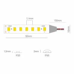 Ruban LED Fine 41 - 24 V, 14,4 W/m, IRC 90, IP20, 6 000 K - Bobine de 25 m - Beneito Faure - Ruban LED d'intérieur