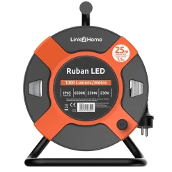 Ruban LED 25m 1000 lumens /m sur enrouleur bande lumineuse blanche IP65 Quarx