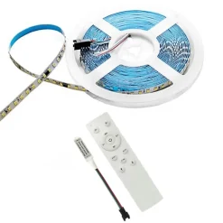 Ruban LED 10M Effet Dynamique 120LED/m 24V 10W/m + Contrôleur RF 12-24V pour Ruban LED - Blanc Neutre 4000K - 5500K - SILAMP