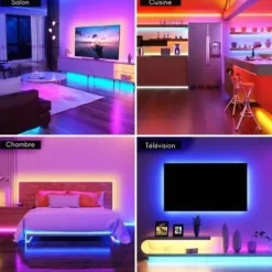 Ruban LED pour Télévision RGBW Wifi DC5V 60 LED/m 2m + Télécommande et Contrôler Wifi - SILAMP