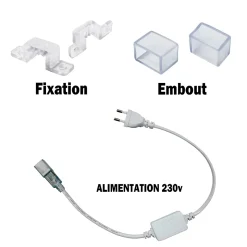 Ruban Led sécable 2835 120Led/m en silicone 50 Mètres Etanche IP67 BLEU