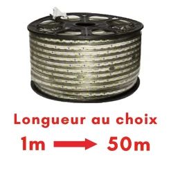 Ruban LED 220V 5050 IP65 60LED/m (Vendu sur mesure au mètre) - Blanc Neutre 4000K - 5500K - SILAMP