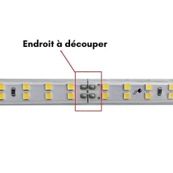 Ruban LED 220V Fin Recoupable 50M Double Rangée 9W/m IP65 2835 180LED/m - Blanc Froid 6000K - 8000K - SILAMP