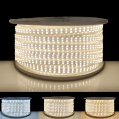 Ruban LED 220V Fin Recoupable 50M Double Rangée 9W/m IP65 2835 180LED/m - Blanc Froid 6000K - 8000K - SILAMP