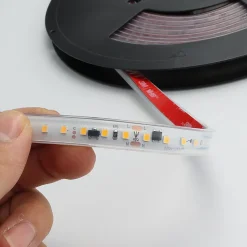 Ruban LED 220V 75W 15Wm 12mm 120 LEDs SMD2835m Silicone IP67 Coupure tous les 10cm 5m 115lmW 2700K Lumière chaude