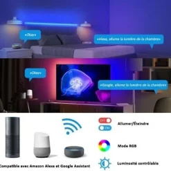 Ruban LED WiFi RGB 5M 12V 5050 IP20 30LED/m - SILAMP