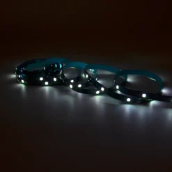 Ruban lumineux synchronisation musicale Baldaia LED intégrée variation de couleurs IP20 dimmable 5W L.400cm noir GoodHome