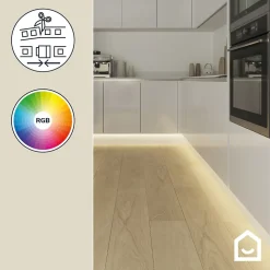 Ruban lumineux Waldeck LED intégrée variation de blancs et de couleurs IP20 dimmable 1200lm 16W L.300cm blanc GoodHome