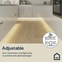 Ruban lumineux Waldeck LED intégrée blanc neutre IP20 1200lm 16W L.300cm blanc GoodHome