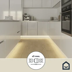 Ruban lumineux Waldeck LED intégrée blanc neutre IP20 2000lm 22W L.500cm blanc GoodHome