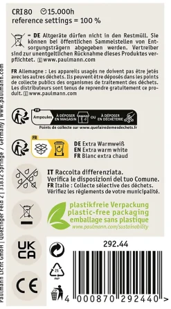 Rustic Shine Standard 230 V Ampoule LED 300lm 4,5W 1800K gradable Doré