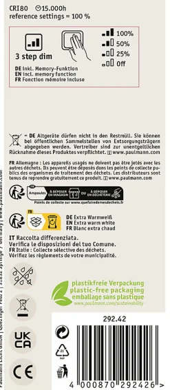 Rustic Shine Standard 230 V Ampoules LED E27 Filament en forme de S 300lm 4,2W 1800K gradable Doré