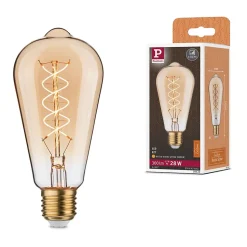 Rustic Shine Standard 230 V Ampoules LED E27 Filament en forme de S 300lm 4,2W 1800K gradable Doré