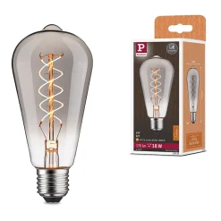 Rustic Shine Standard 230 V Ampoules LED E27 Filament en forme de S 170lm 4,2W 1800K gradable Verre fumé