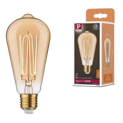 Rustic Shine Standard 230 V Ampoules LED E27 Filament en forme de S 300lm 4,2W 1800K gradable Doré