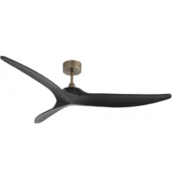 Samourai - Super destratificateur et ventilateur DC 152 cm laiton sur pales laquées noires idéal 80 à 100 m²