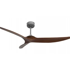 Samourai - Super destratificateur et ventilateur DC 152 cm chrome brossé sur pales bois cerisier sombre idéal 80 à 100 m²