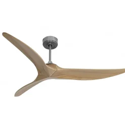 Samourai chrome Super destratificateur et ventilateur DC 152 cm pales bois clair idéal 80 à 100 m²