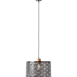 SANTY Suspension noir/naturel métal/bambou E27 1x52W - ampoule non incluse