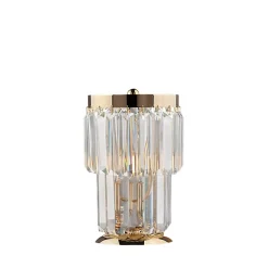 Schubert Lampe de table en fer et laiton doré avec strass 1 lumière H.24 d.15 BL272-LT-OR