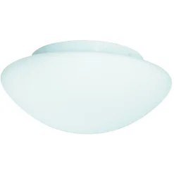 Searchlight Bathroom Flush - Plafonnier de salle de bain à 1 lumière rond blanc avec verre opale IP44, E27