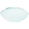 Searchlight Bathroom Flush - Plafonnier de salle de bains à 2 lumières rond blanc avec verre opale IP44, E27