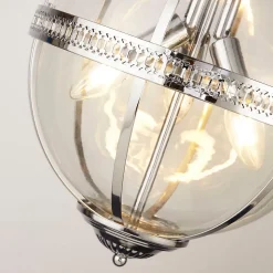 Searchlight Coronet Luminaire suspendu à 3 lumières Chrome, Verre