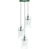Searchlight Duo 1 - Luminaire suspendu à 3 ampoules, chrome, verre, E14