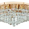 Searchlight Hanna - Plafonnier semi-affleurant à 8 ampoules or avec cristaux, G9