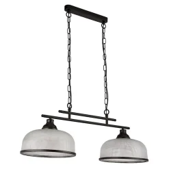 Searchlight Highworth Suspension 2 Lumières Noir, Verre Style Holophane