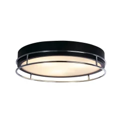 Searchlight Pheonix Plafonnier Phoenix à 3 ampoules, noir, chrome, verre dépoli