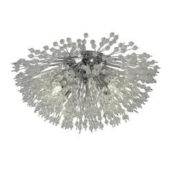 Searchlight Sunburst Plafonnier à 4 ampoules chromé, perles de verre