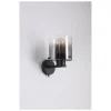 Searchlight Sweden Applique 1 lumière noir mat et verre fumé