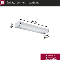 Selection Bathroom Applique LED Arneb IP44 3000K 550lm 230V 9W Chrome