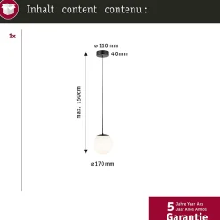 Selection Bathroom Luminaire en suspension LED Gove IP44 3000K 900lm 9W Noir mat Satiné