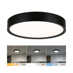 Selection Bathroom Plafonnier LED Tega IP44 White Switch 1200lm 230V 22,5W Noir mat