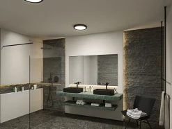 Selection Bathroom Plafonnier LED Tega IP44 White Switch 1200lm 230V 22,5W Noir mat