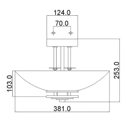 Semi-plafonnier moyen Hendrik 3 lumières