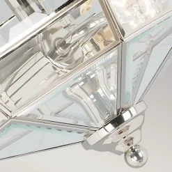 Semi-plafonnier Old Park 2 lumières - Nickel poli