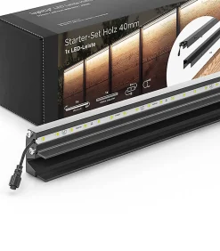 Set éclairage ext. pour clôture en Bois - 1 Barette lumineuse 1733 m/m Anthracite - 1 transformateur et 1 prolongateur