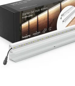 Set éclairage ext. pour clôture en Bois - 1 Barette lumineuse 1733 m/m Argent - 1 transformateur et 1 prolongateur