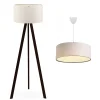 Set de 2 luminaires Scunthorpe suspension et lampadaire E27 crème lux.pro